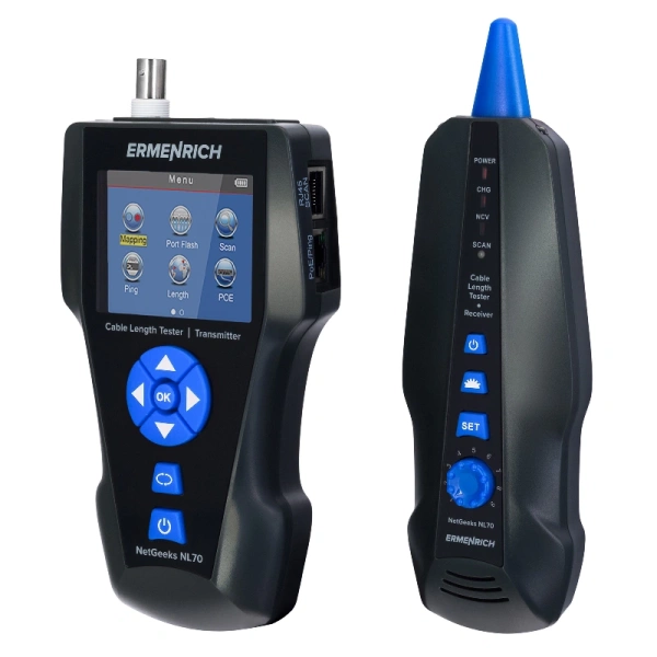 Измеритель длины кабеля Ermenrich NetGeeks NL80, черный купить по низкой цене | МАКСПРОФИТ